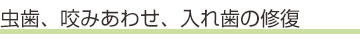 虫歯、咬みあわせ、入れ歯の修復